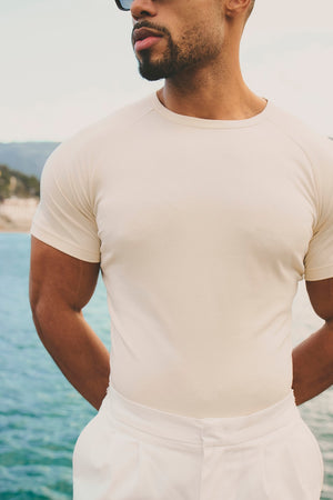 Luxe Sweat T-Shirt in Alabaster