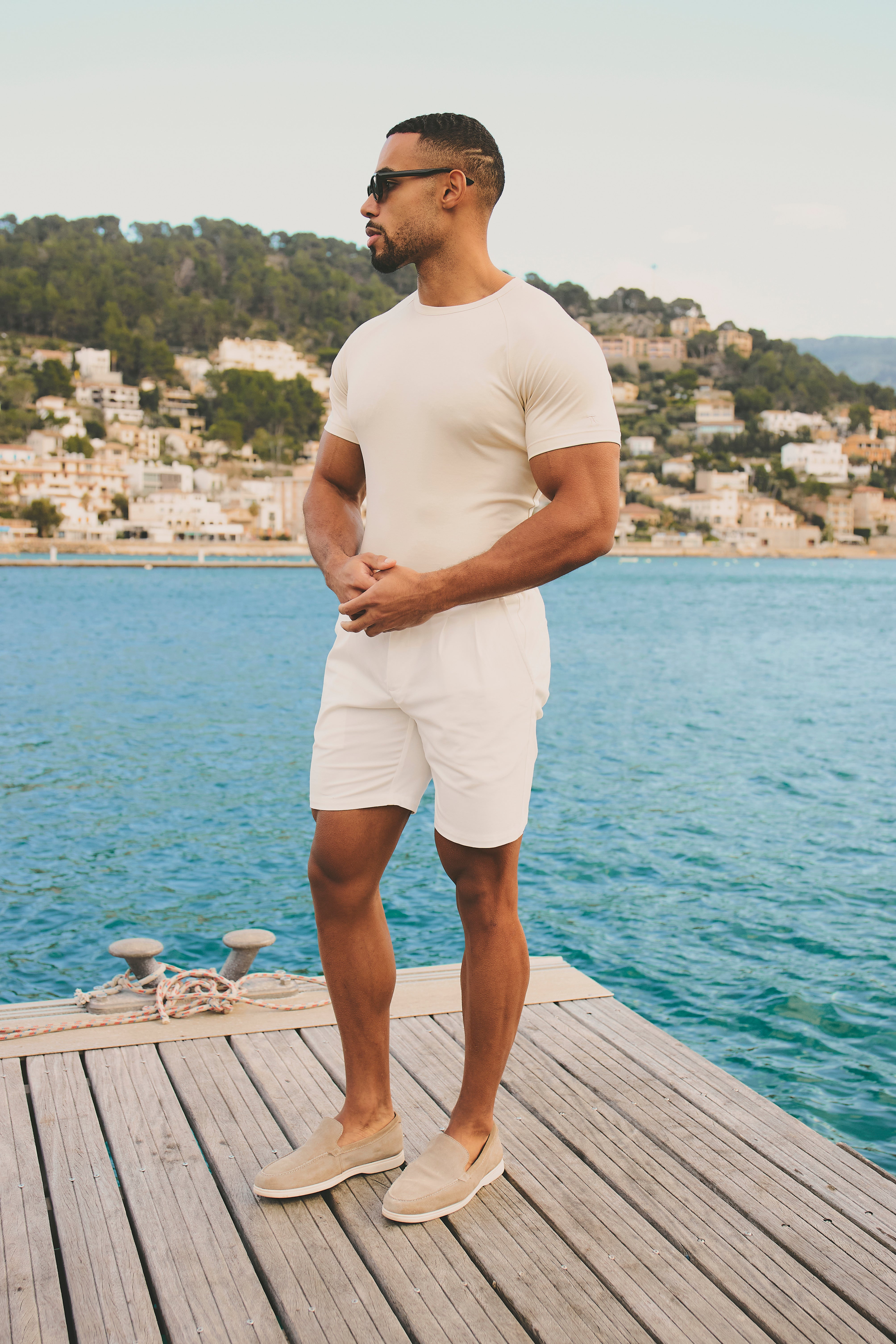 Luxe Sweat T-Shirt in Alabaster