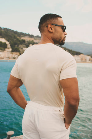 Luxe Sweat T-Shirt in Alabaster