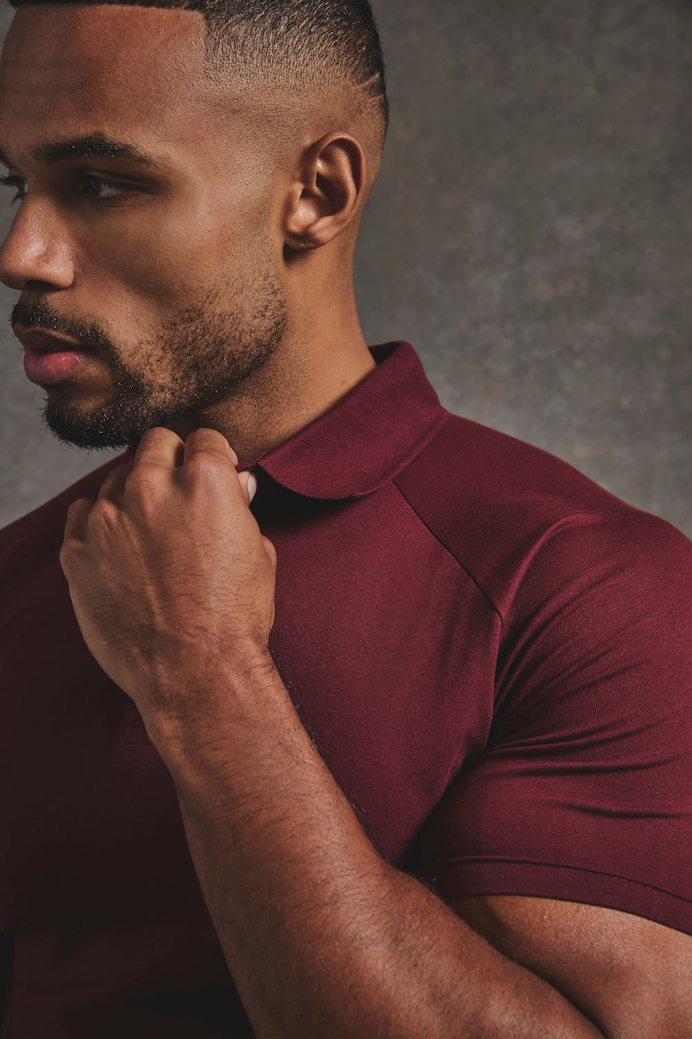 Muscle Fit Polo Shirt in Burgundy