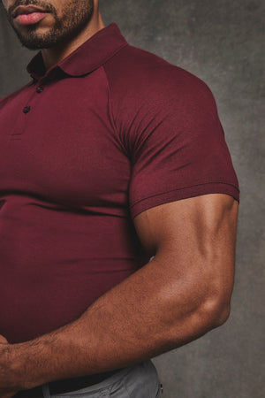 Muscle Fit Polo Shirt in Burgundy