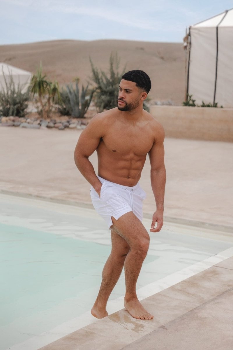Plain Swim Short in White - TAILORED ATHLETE - ROW