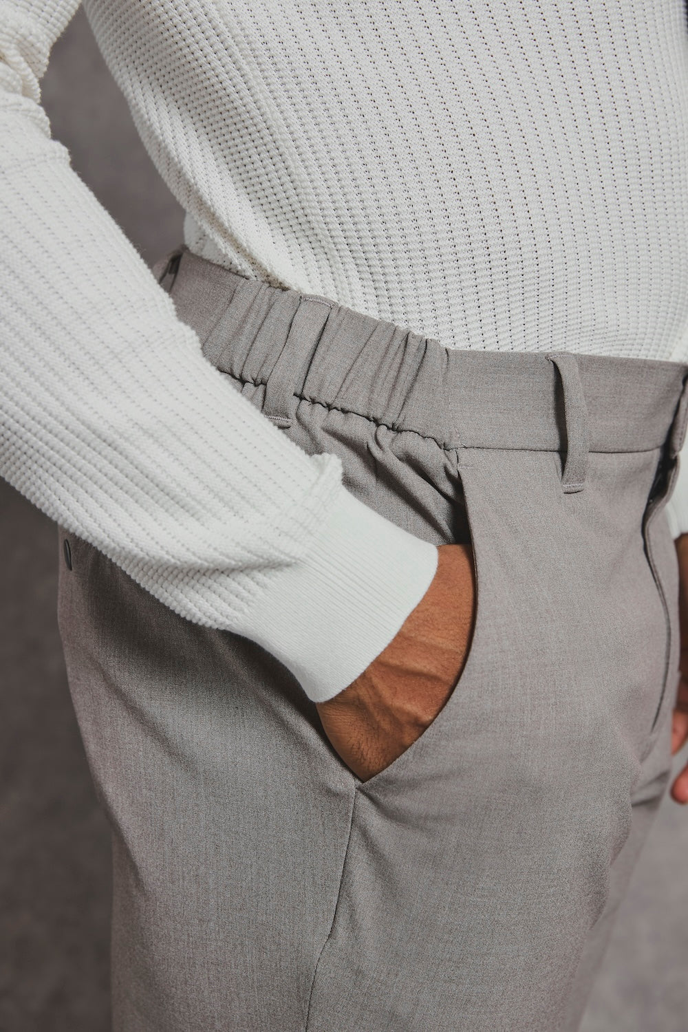 Melange Trousers in Mushroom