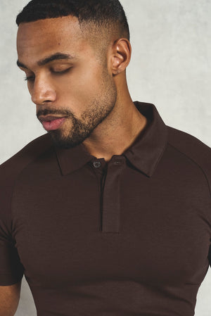 Luxe Smart Polo Shirt in Chocolate