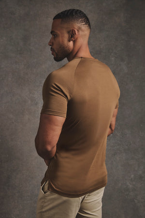 Mercerised Cotton T-Shirt in Chestnut