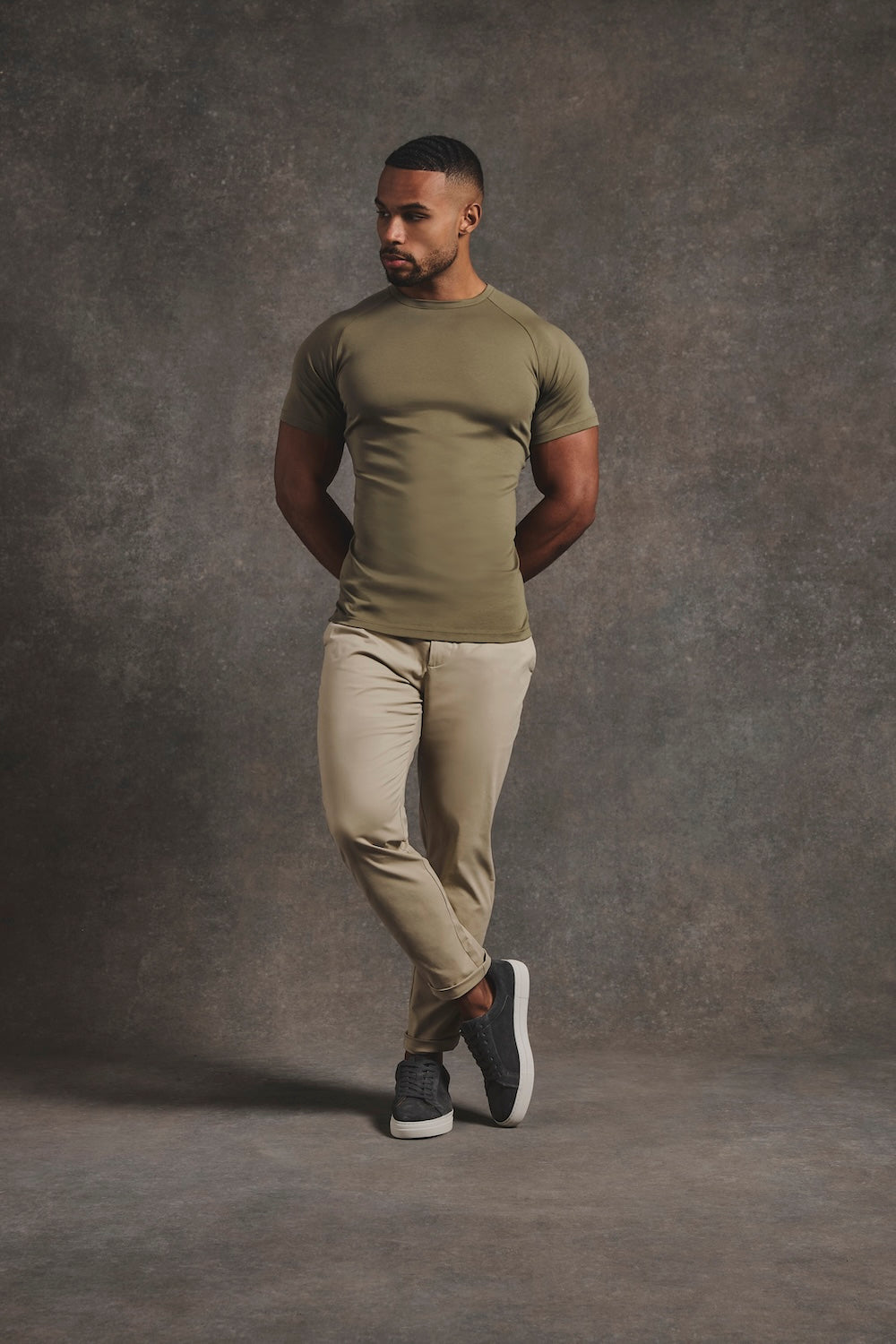 Mercerised Cotton T-Shirt in Khaki