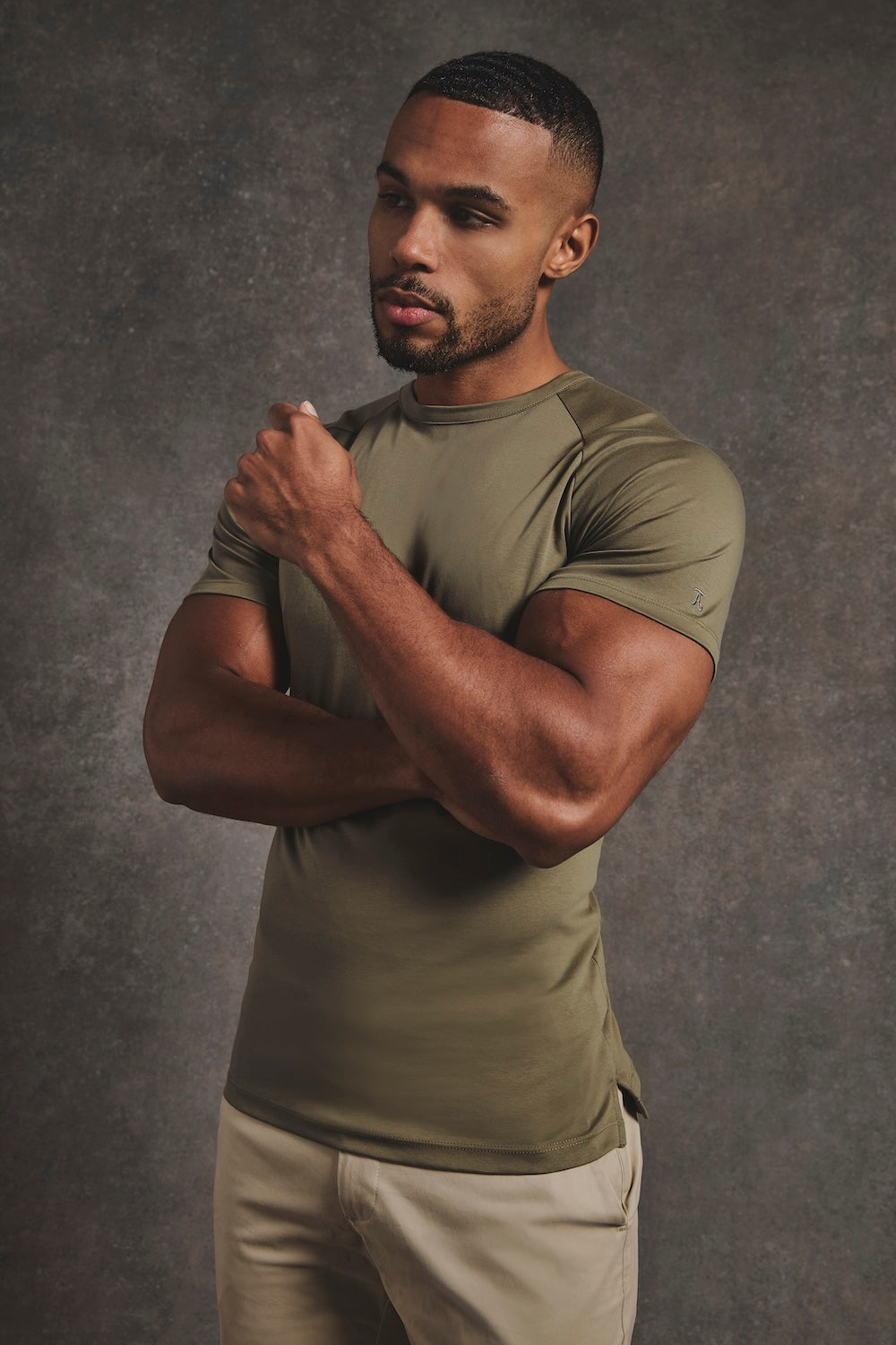 Mercerised Cotton T-Shirt in Khaki