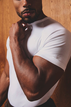 Mercerised Cotton T-Shirt in White