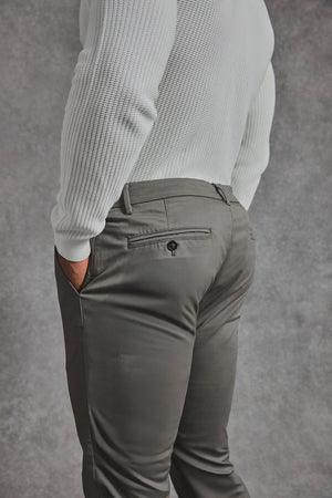 Muscle Fit Cotton Stretch Chino Trouser in Khaki