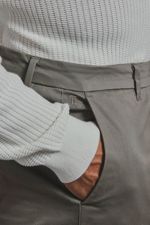 Muscle Fit Cotton Stretch Chino Trouser in Khaki