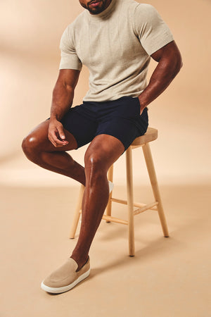 Muscle Fit Stretch Chino Shorts in Navy