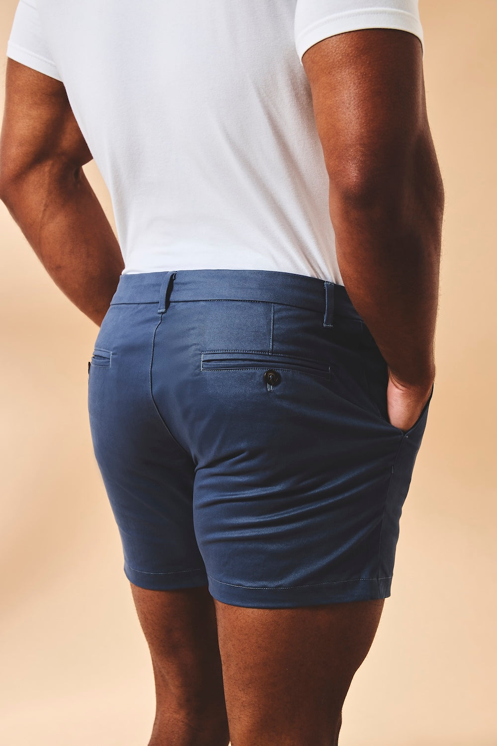 Muscle Fit Stretch Chino Shorts - Shorter Length in Airforce