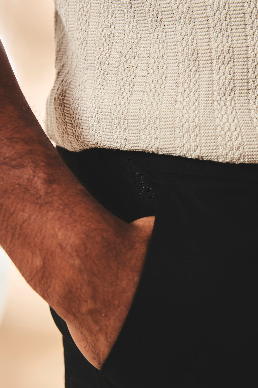 Muscle Fit Stretch Chino Shorts - Shorter Length in Black