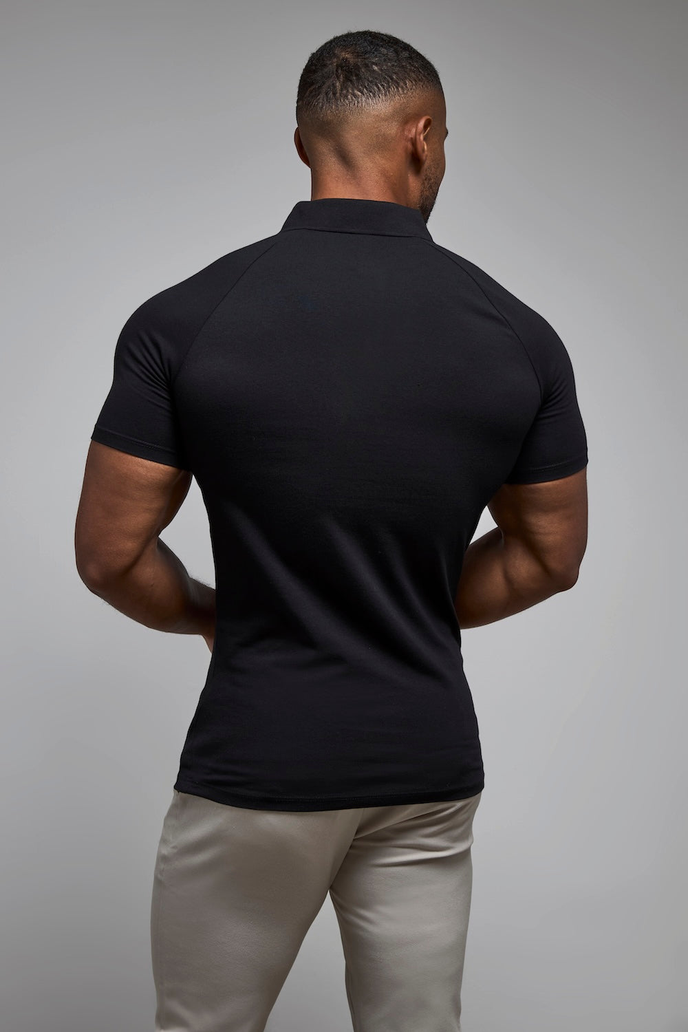 Muscle Fit Polo Shirt in Black
