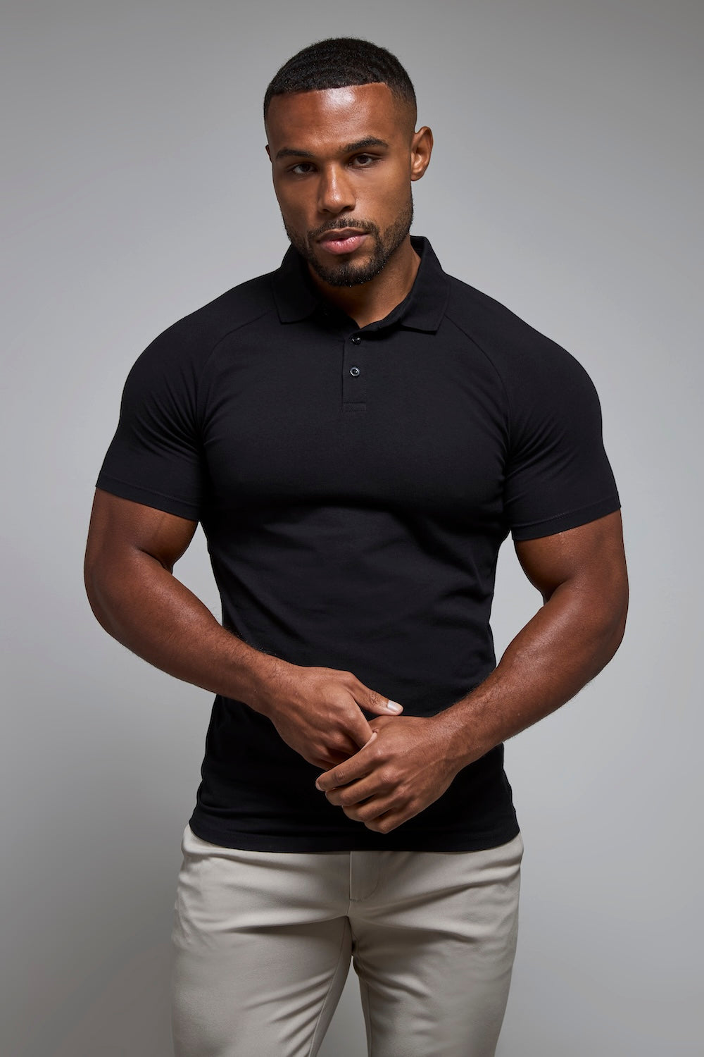 Muscle Fit Polo Shirt in Black
