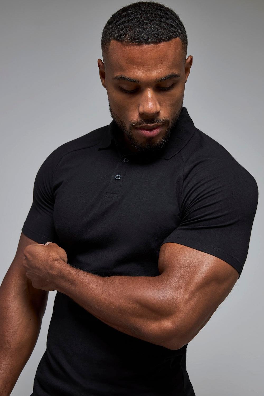 Muscle Fit Polo Shirt in Black
