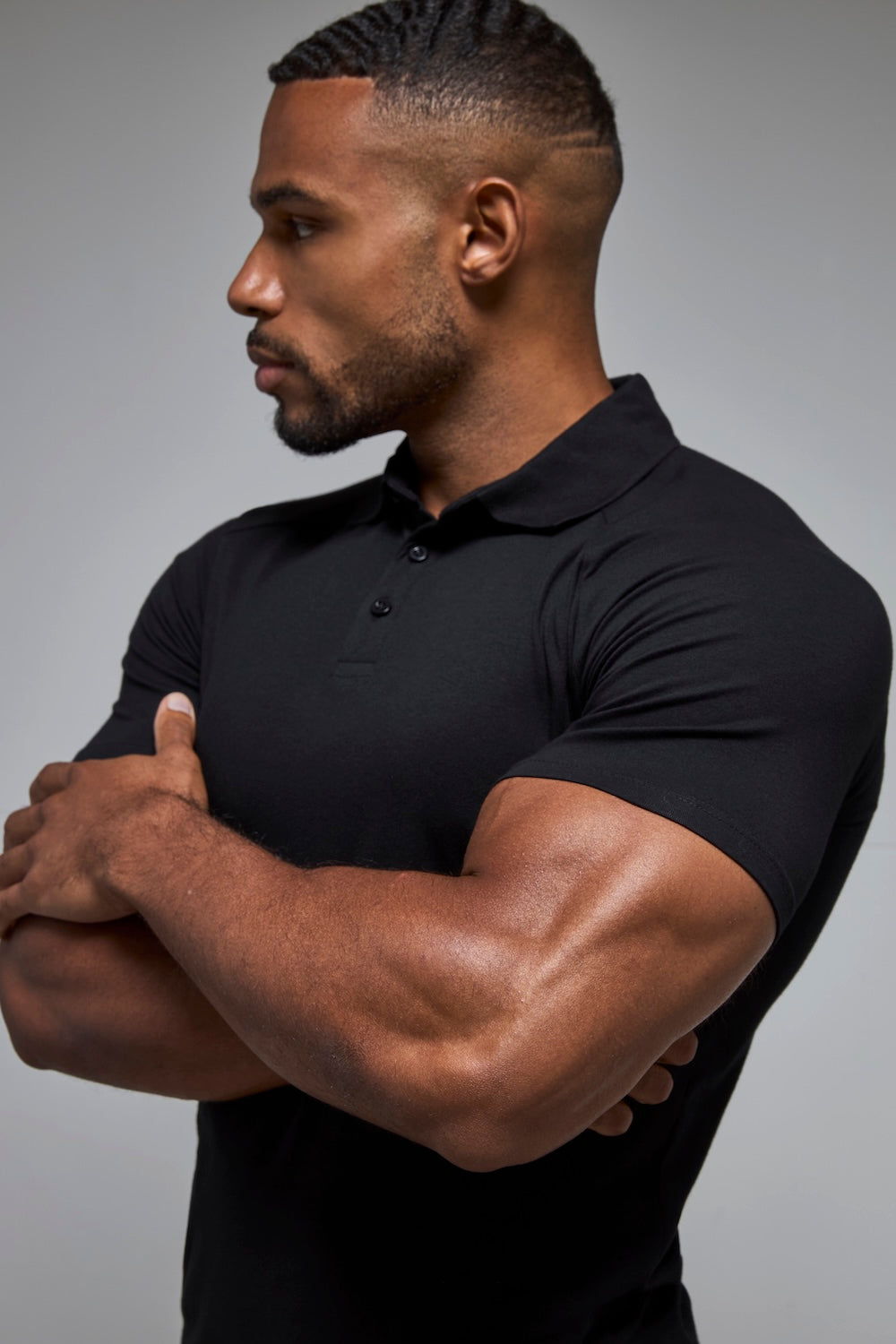 Muscle Fit Polo Shirt in Black