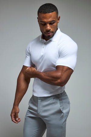 Muscle Fit Polo Shirt in White