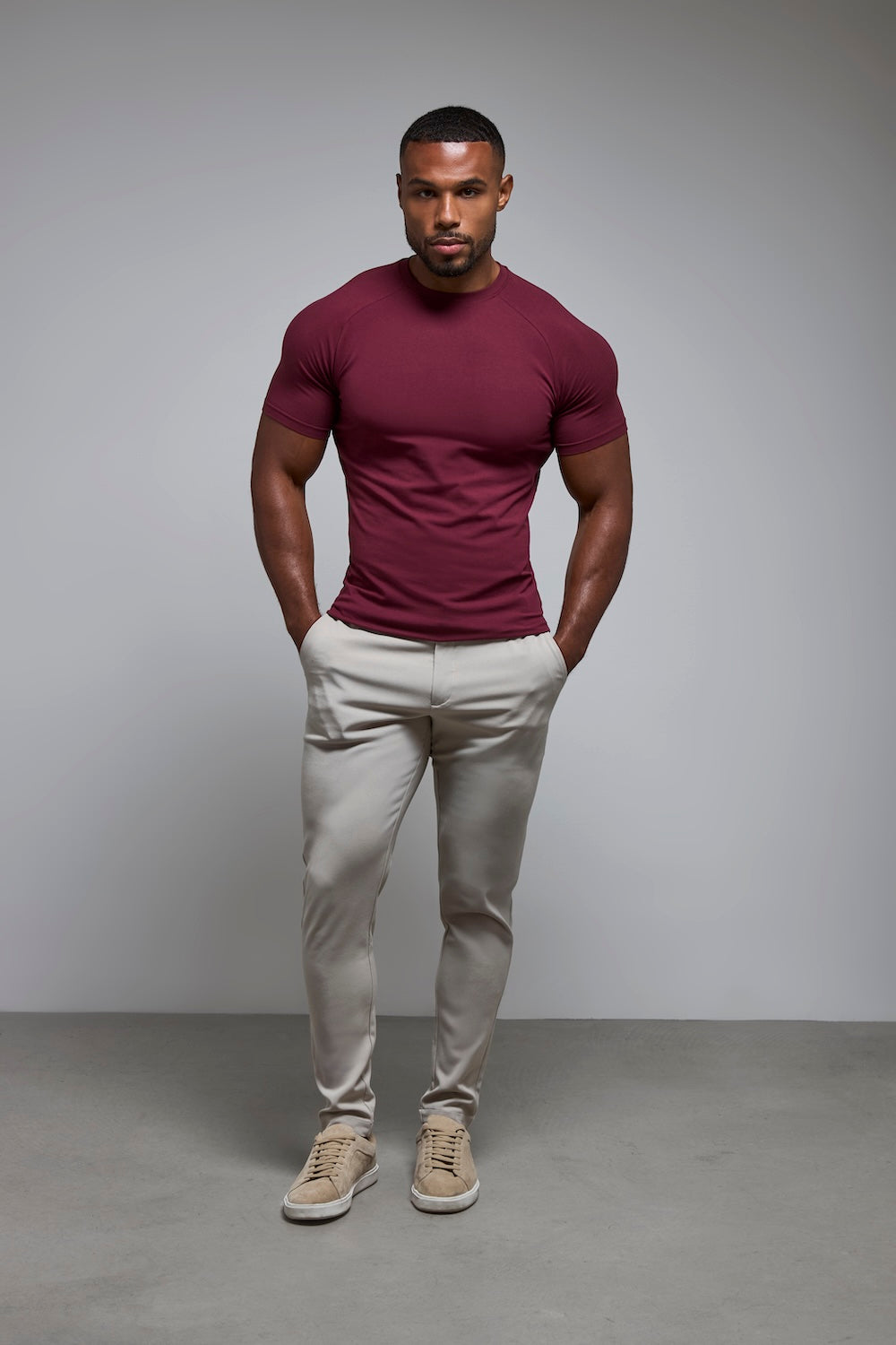 Muscle Fit T-Shirt in Burgundy