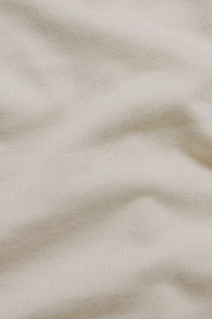 Open Collar Knitted Polo Shirt in Winter White