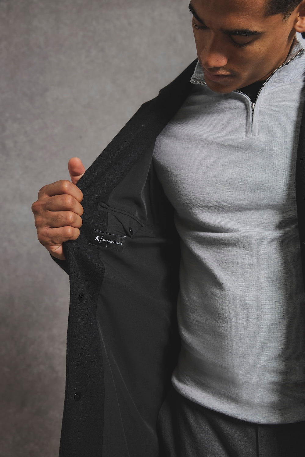 Single Breasted Overcoat in Black