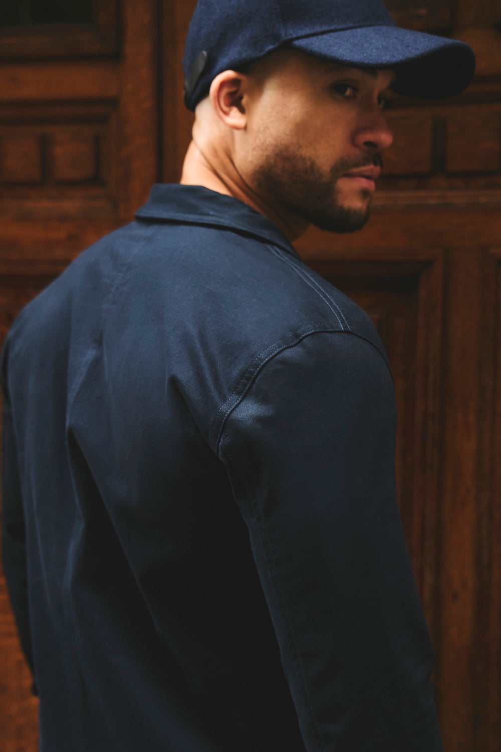 Cotton Rich Overshirt in Navy