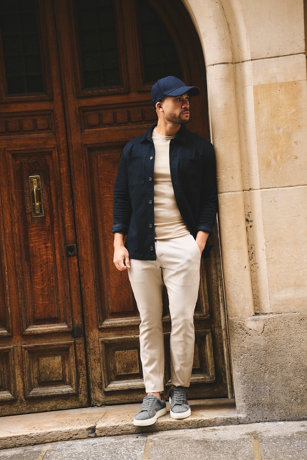 Cotton Rich Overshirt in Navy