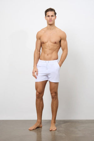 Plain Swim Short in White - TAILORED ATHLETE - ROW