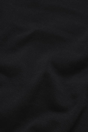 Pure Cotton Knitted Crew Neck Jumper in Black