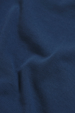 Pure Cotton Knitted Crew Neck Jumper in Airforce