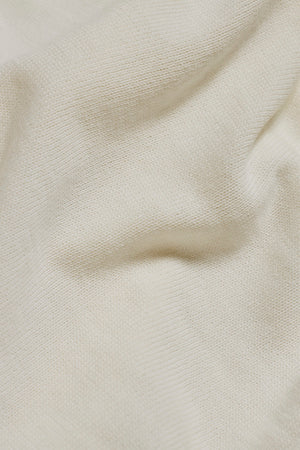 Pure Cotton Knitted Open Collar Polo Shirt in Winter White