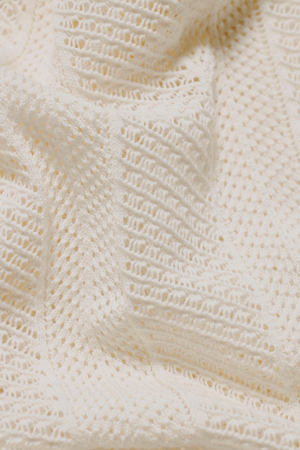 Textured Knitted Zip Neck Polo Shirt In Chalk