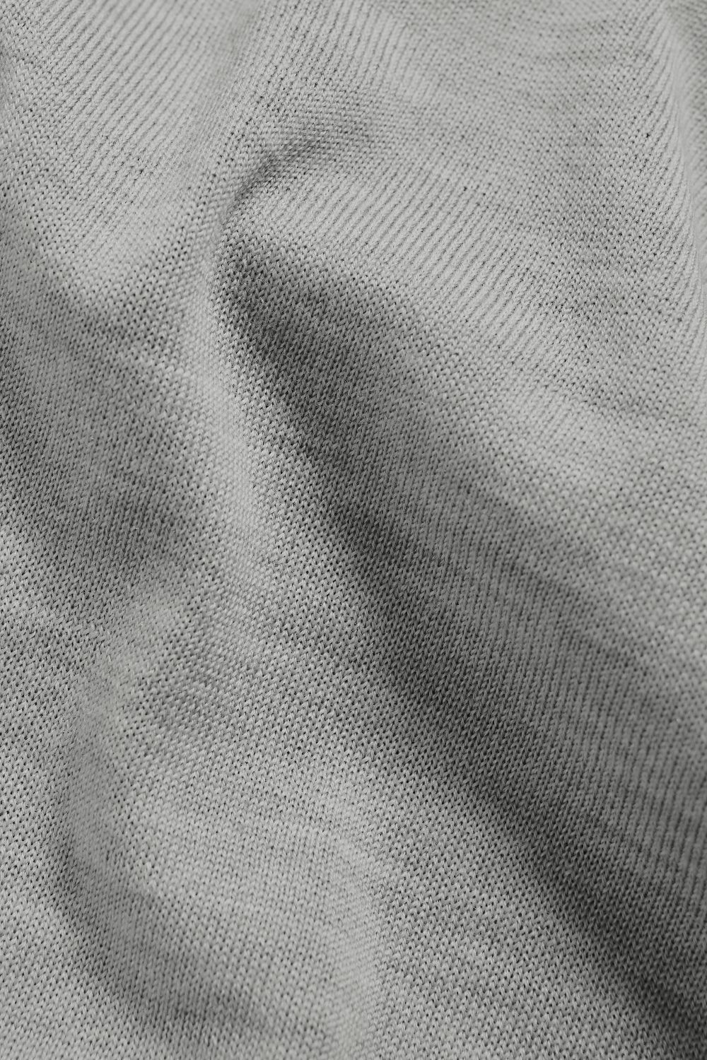 Extra Fine Merino Wool Crew Neck Jumper in Silver Grey Marl