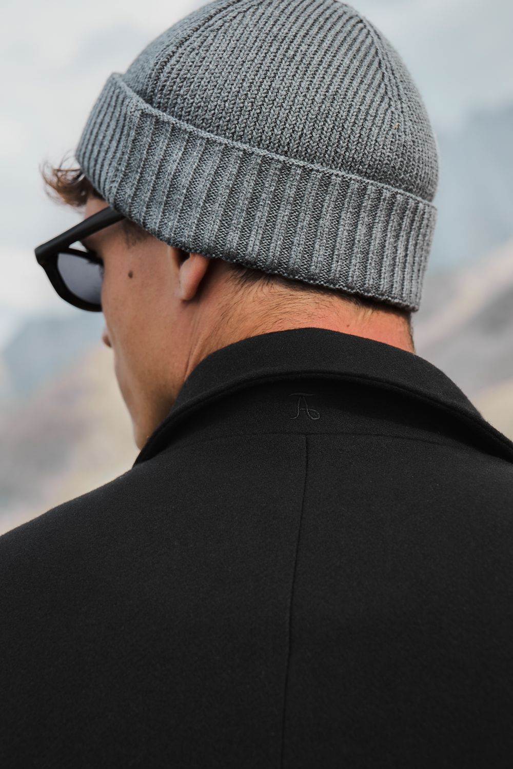 Double Breasted Peacoat in Black