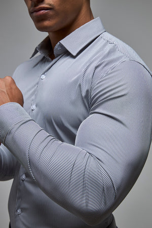 Performance Business Shirt in Navy/White Bengal Stripe