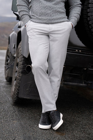 Melange Trousers in Pale Grey