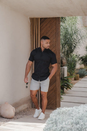 Muscle Fit Chino Shorts in Pale Grey - TAILORED ATHLETE - ROW