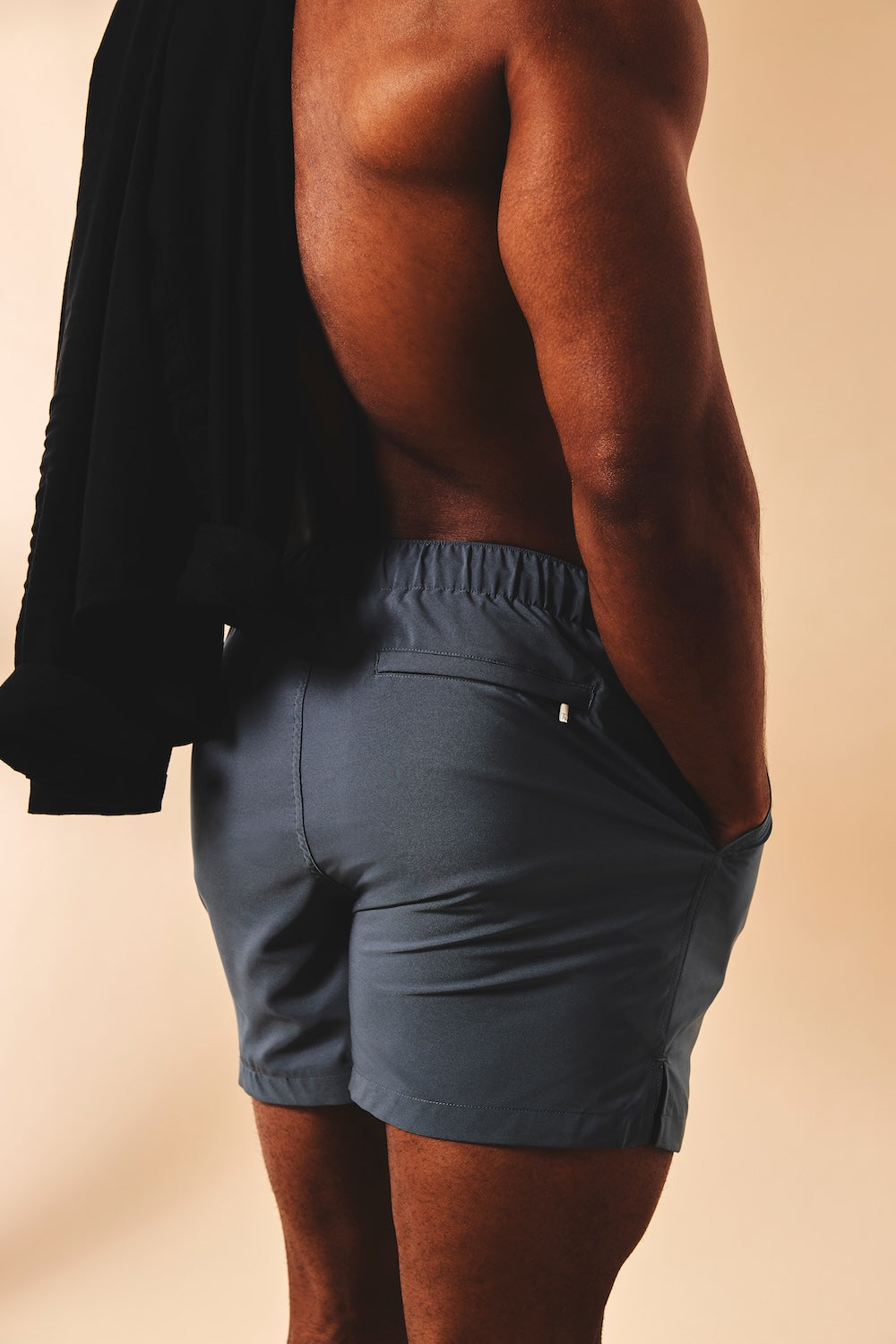 Quick Dry Plain Swim Shorts in Graphite