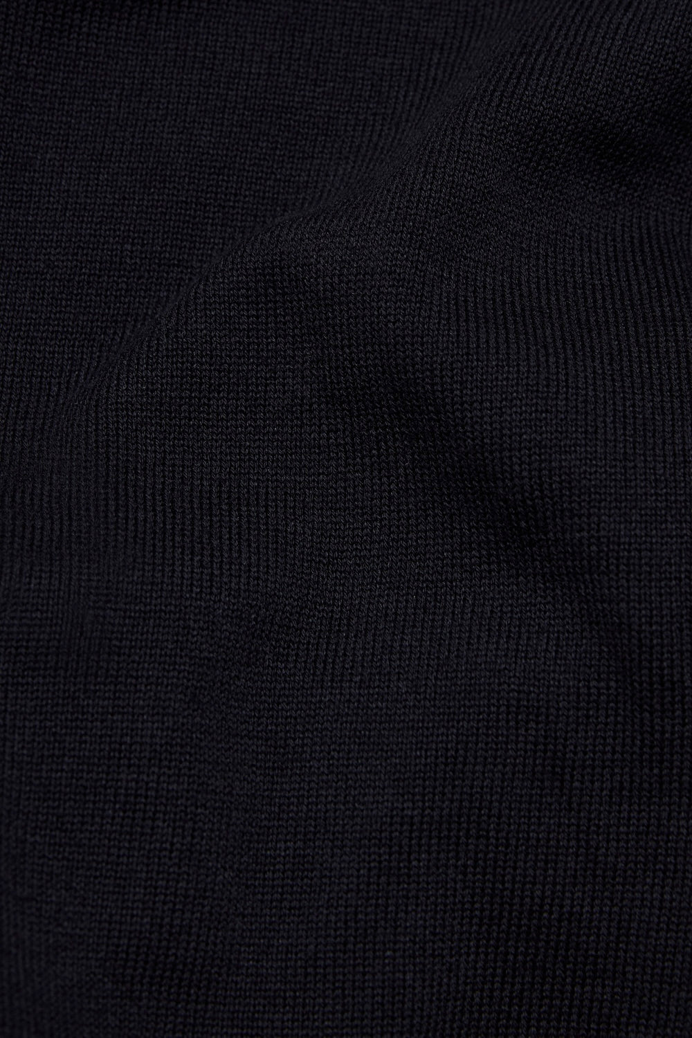 Pure Cotton Knitted Button Neck Jumper in Black