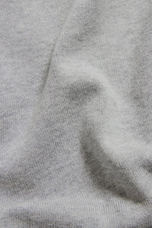 Pure Cotton Knitted Crew Neck Jumper in Silver Grey Marl