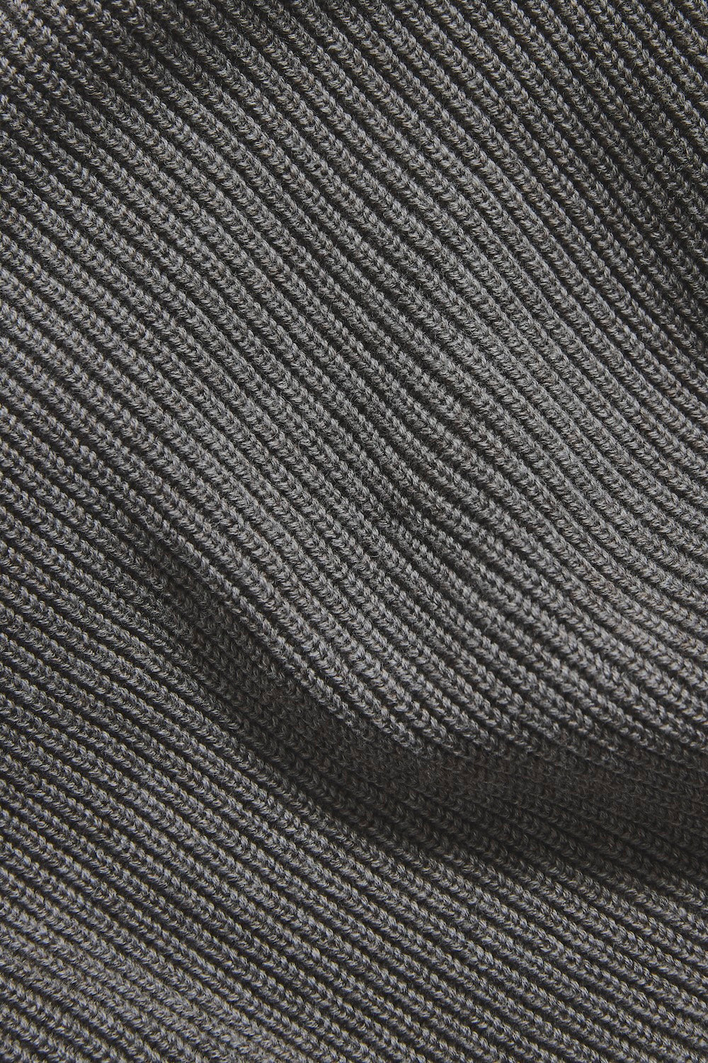 Pure Cotton Knitted Textured Crew Neck Jumper in Charcoal Marl