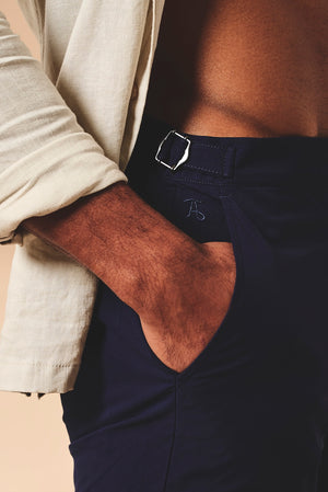 Quick Dry Hybrid Side Adjuster Swim Short in Navy