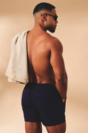 Quick Dry Hybrid Side Adjuster Swim Short in Navy