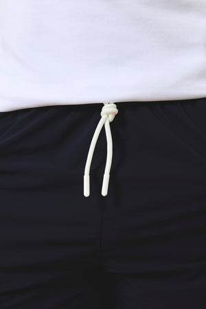 Quick Dry Piped Swim Shorts in Navy