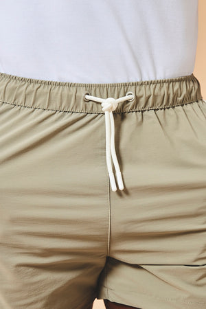 Quick Dry Piped Swim Shorts in Sage
