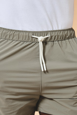 Quick Dry Piped Swim Shorts in Sage