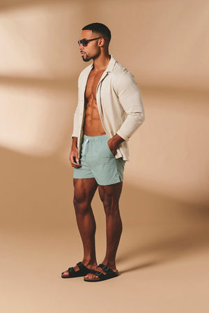 Quick Dry Plain Swim Short in Sage