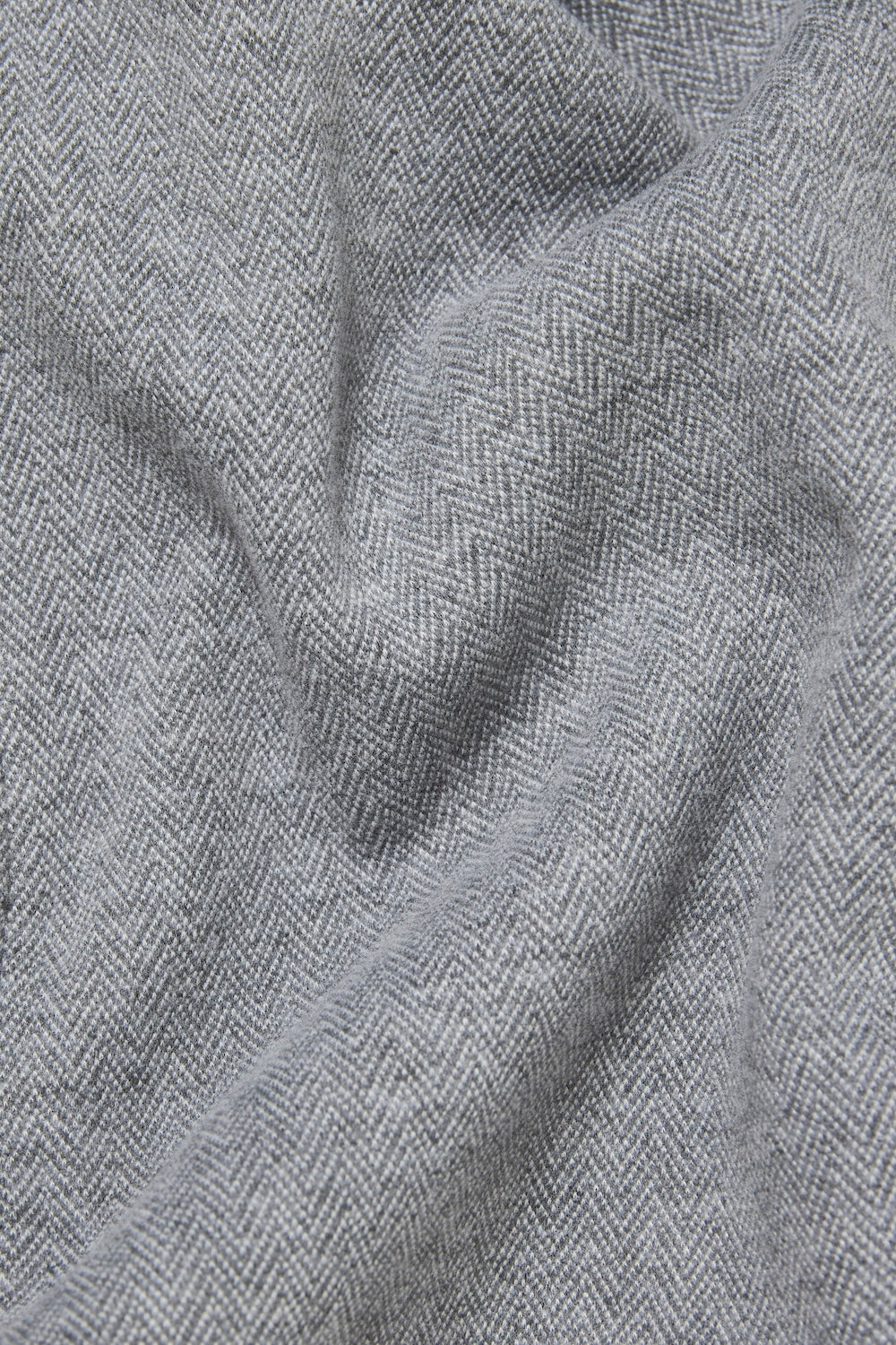 Single Breasted Herringbone Overcoat in Soft Grey