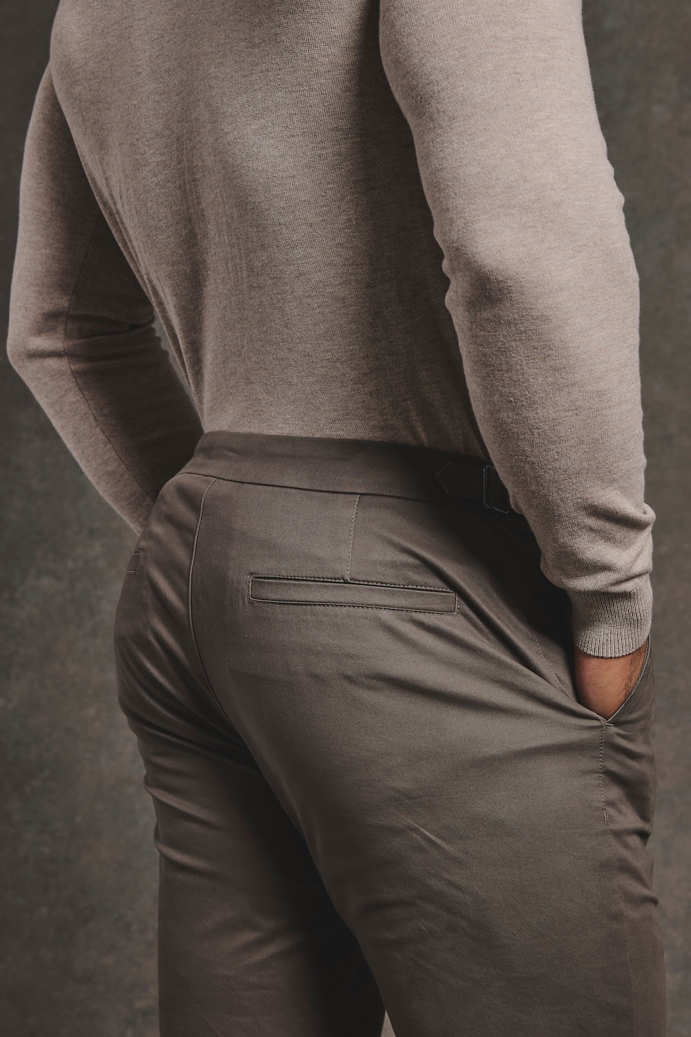 Smart Chino Side Adjuster Trousers in Mocha