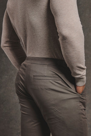 Smart Chino Side Adjuster Trousers in Mocha